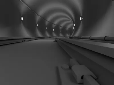 Underground Railway Tunnel-Track 3D model
