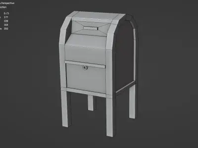 Mail Box Low-poly 3D model