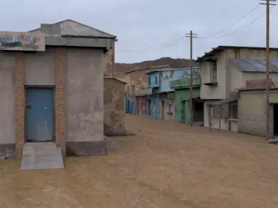 Shanty Town Buildings 2 Town Blocks in obj format Low-poly 3D model