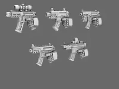 Space Knights MPX Style Pistol LEFT 3D print model