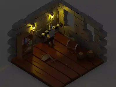 knight room  Low-poly 3D model