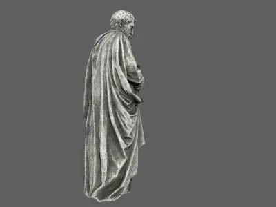 Old Man Statue Low-poly 3D model 14