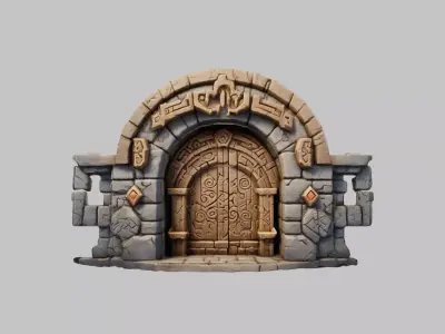Stylized Stone Archway 3D Model Low-poly 3D model