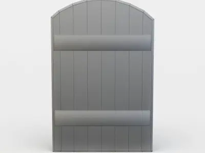 Wooden door Low-poly 3D model 18