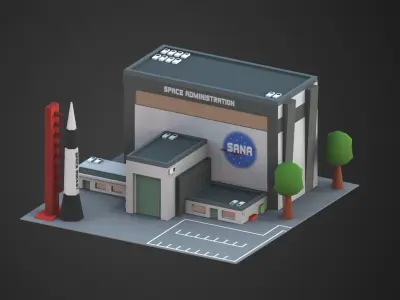 Low Poly City Pack Low-poly 3D model