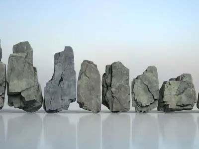 8 Modular Cliff Rocks - 240801 Low-poly 3D model