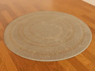 Grey and Beige Dining Room Rug Low-poly 3D model