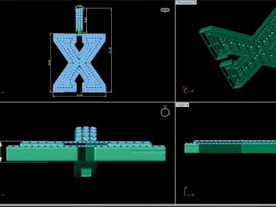 Alphabet Latter X Diamond Pendent 3D print model