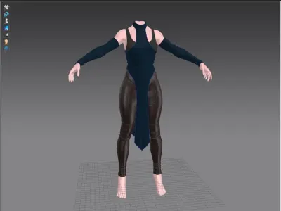 Female fantasy costume 3D model