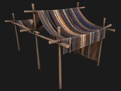 Large Nomad Tent Low-poly 3D model