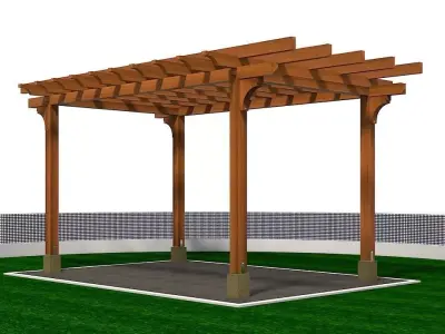 Wooden Pergola Free 3D model