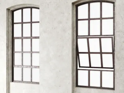 Loft windows Low-poly 3D model