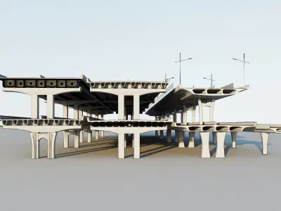 Highway Interchange 3D model 3D model 3D model
