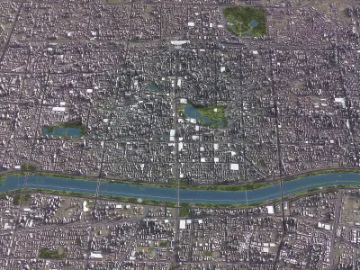 Taiyuan - 3D City Model Low-poly 3D model