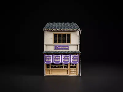 JAPANESE BUILDING 003 Low-poly 3D model