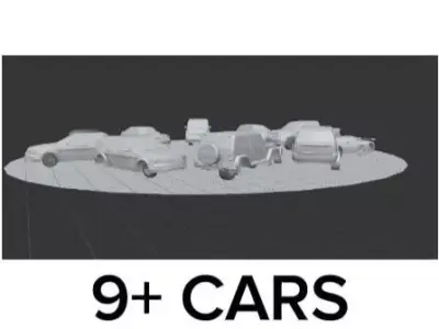 Game building and cars Low-poly 3D model