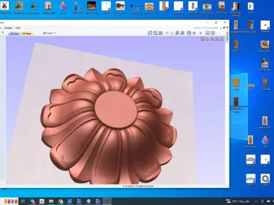 wooden doors flower 3D model