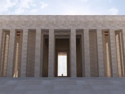 Anitkabir Detailed Low Poly Model and 2 Floor Plan dwg Low-poly 3D model