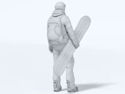  Male Snowboarder Animated HQ Standard License 