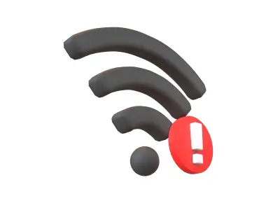 Wifi Problem Symbol v1 006 Low-poly 3D model