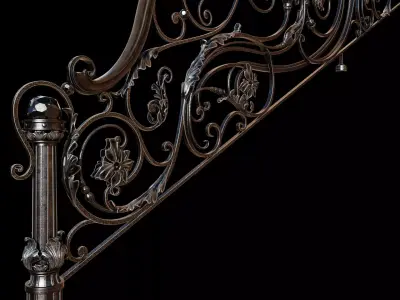 stair railing forging classic 3D model