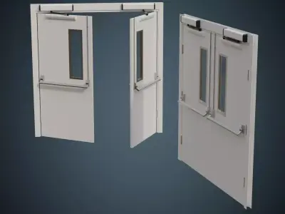 Hospital Door 1 Basic Low-poly 3D model