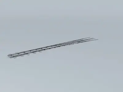 Eco Rail N/Gauge Long Right Hand Points Old Steam Days Free 3D model