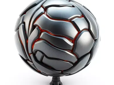 Futuristic Power Core Sphere Low-poly 3D model