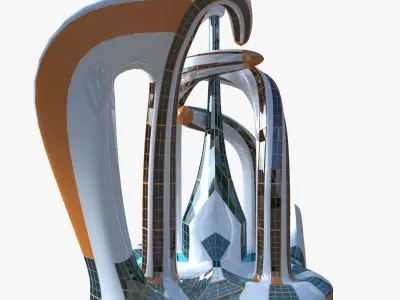 Future skyscraper 3D model