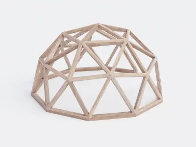 Icosahedron Dome Low-poly 3D model