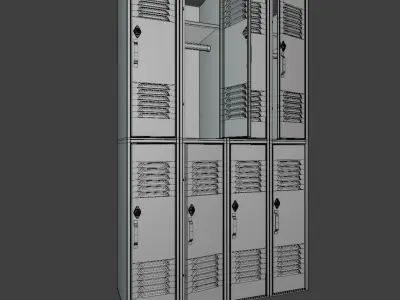 detailed locker 3D model 3D model