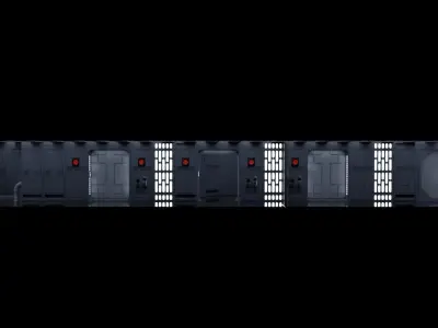 Set 7 - Death Star Hallway 1-6 scale Hottoys 3D Model Pack