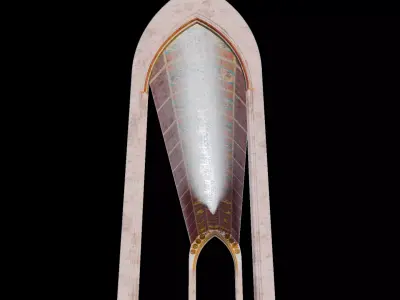 Cathedral Romanesque Nave CEILING - ONLY  Low-poly 3D model