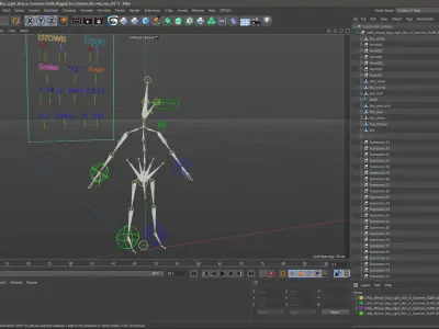  Little African Boy Light Skin in Summer Outfit Rigged for Cinema 4D 