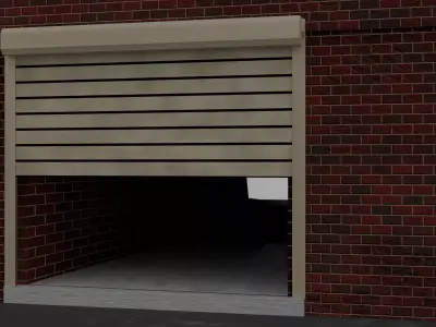 Low poly animated shutter Low-poly 3D model