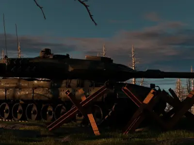 tank in the forest 3D model