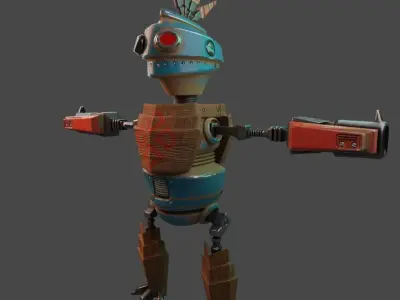 Toybot-robot model robot Low-poly 3D model
