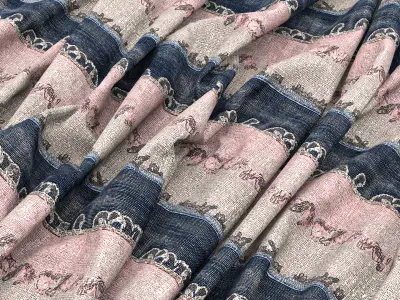 Embroidery Fabric VOL02 4K Seamless PNG PBR Textures Texture