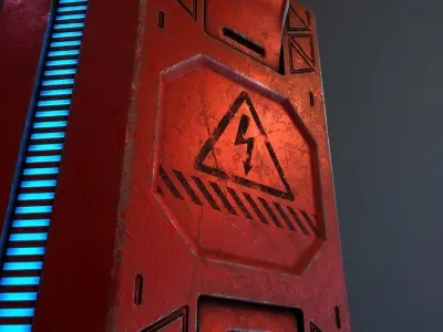 Sci-Fi Battery Module and Energy Cell Low-poly 3D model