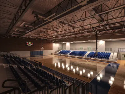 HS Basketball Gym Base 3D model