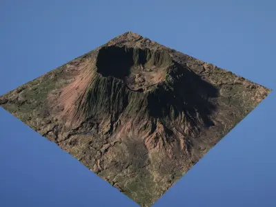 Landscape Environment Volcano Snow 23 Low-poly 3D model