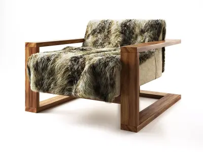 Fur Lounge Chair 3D model