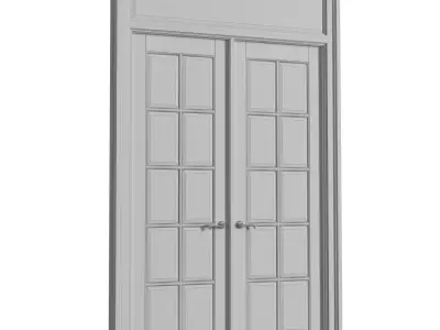 Exterior Modern Classic French Patio Doors 3D model