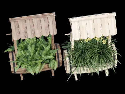 Litteral Wood Barrel Planter 3D model
