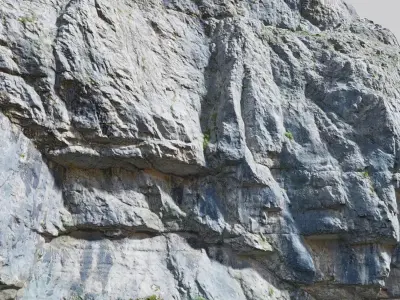 PBR huge Cliff sediment Drone Scan Low-poly 3D model