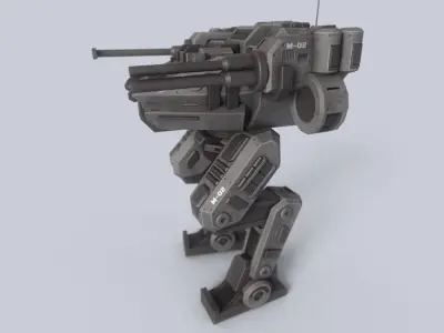 Peacekeeper Mech Low-poly 3D model