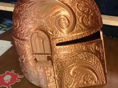 Deluxe Mandalorian Helmet 3D Print Ready 3D model