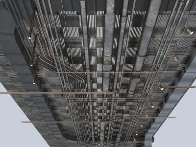 Industrial ceiling pipes 3D Model Pack