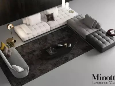 Minotti Lawrence Clan Seating 3 Free 3D model