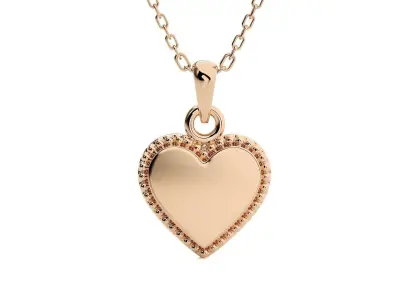 Heart Love Valentine Light wt Plain Gold Ring Earrings Pendant  3D Model Pack